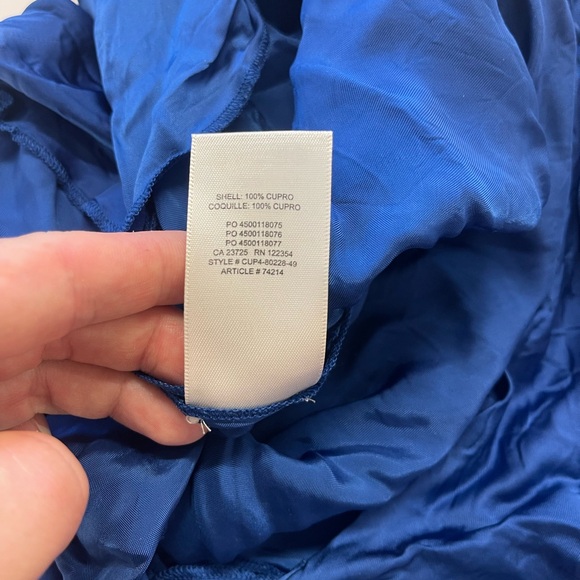 Aritzia Wilfred Only Ruched Slip Dress Adjustable Length Night bird Blue sz SML - Picture 9 of 10